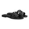 Untitled-design-2025-02-25T005500.073.webp Hermes Oran Sandal Black Calfskin-White Top Stitch Flat Shoes